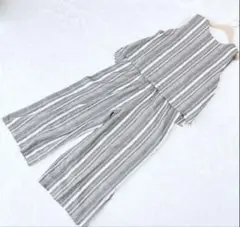 【新品】 綿麻リネン セットアップ ノースリーブ＆ワイドパンツ 大きめ ゆったり
