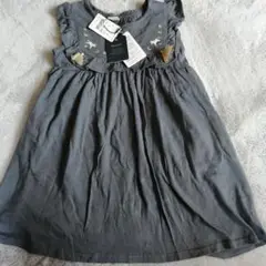 新品タグ付き　Cottoli グレー ノースリーブワンピース 95