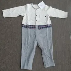 ロンパース 80cm グレーとベージュ