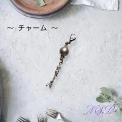 グレー シルバー チャーム