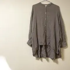 アースミュージック&エコロジー ブラウス シャツ とろみ ゆったり ロング丈