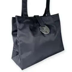 【美品】agnes b. VOYAGE メタルプレート　ナイロントートバッグ