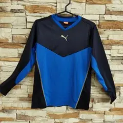 [Puma ](２回のみ着用) 男の子長袖 Vネック シャツ 青/黒 (160)