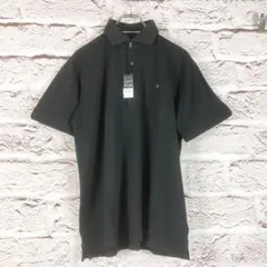 r286 MALE&CO黒 半袖ポロシャツ 胸ポケット付きゴルフウェアL