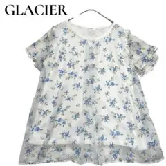 グラシア✨GLACIER シアー花柄 半袖Tシャツ カットソー 透け感　総柄　M
