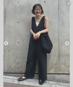 ユニクロ　UNIQLO　Vネックサロペット　xxl ダークグレー