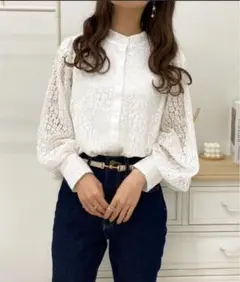 レースバンドカラーシャツ【ZOZOTOWN限定アイテム】