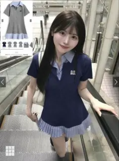 GRL 襟付プリーツニットミニワンピース[kz674]