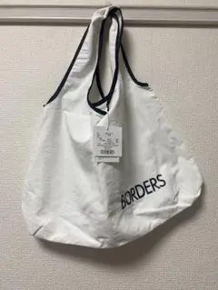 BORDERS at BALCONY エコバッグ S ホワイト ボーダーズ