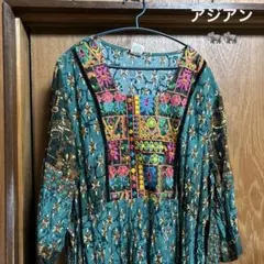 プライスダウン❤️アジアン刺繍ロングワンピース　マキシ丈
