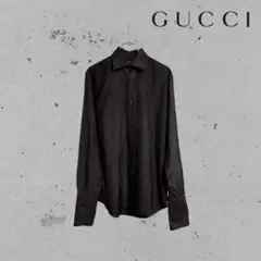 vintage gucci silk black shirt 90s