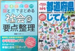 ①中学入試 社会の要点整理　②イラストでわかる都道府県じてん
