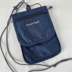 A9✨mont-bell モンベル ネックストラップ付き トラベルポーチ 紺