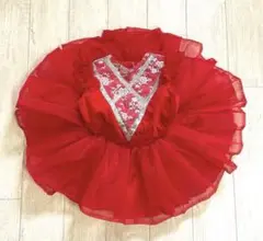 ♡バレエ衣装 クラッシックチュチュ レッド ふわふわオーガンジースカート♡