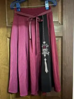 axesfarm チャイナ風刺繍スカート赤