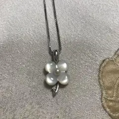田崎 タサキ TASAKI シルバー 四つ葉 クローバー ネックレス