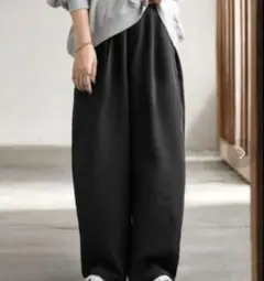 antiqua アンティカ plusサイズ　2XL（3L）パンツ 黒　ゆったり