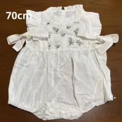 新品未使用　小花刺繍ロンパース