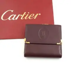 ✨極美品✨ Cartier ミニ財布 ガマ口 マストライン ボルドー 折り財布