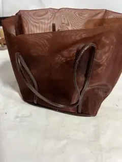 大分7 ✨即購入可能✨ブラウン メッシュ 花柄 トートバッグ