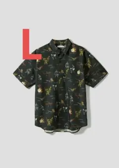 【即発送】L ゴジラVS怪獣 パターン｜ルーズフィット半袖シャツ グラニフ