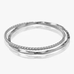 未使用　プラチナpt850 スパイラルねじれ2連　リング　約8号