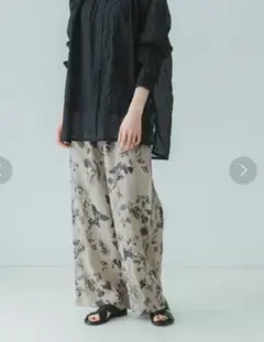かぐれリネンプリントイージーパンツ