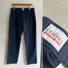 美品 KEMPEL ヘリンボーン ベイカーパンツ 48 ネイビー ケンペル