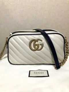 GUCCI GGマーモント ショルダーバッグ ホワイト