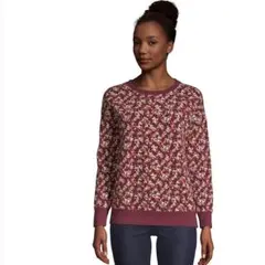 LANDS'END 長袖　カットソー　花柄　コットン　XL 総柄　レディース