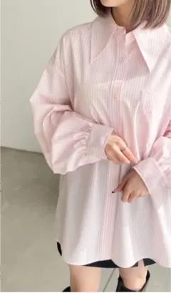 アソートBIGシャツ ピンクストライプ（Heather