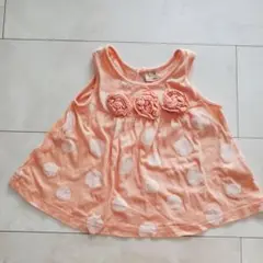オレンジ 水玉 タンクトップ 90