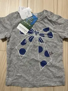 【新品未使用】hakkababyリボンTシャツ グレー 90㎝