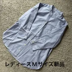 レディース uv対策接触冷感七分袖ブラウスブルーM新品