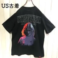 US古着Tシャツ黒　ストレンジャーシングス映画NETFLIX エル　イレブン