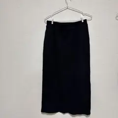 コーデュロイ タイトロングスカート 黒