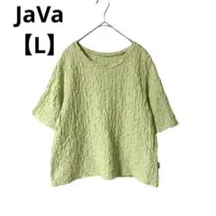 JaVa カットソー プルオーバー クラッシュジャガード 半袖【L】