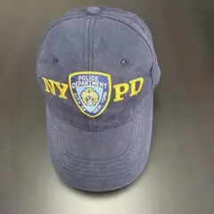 T117 NYPD キャップ 刺繍ロゴ ネイビー 古着