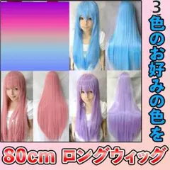 ウィッグ ストレート ロング かつら ハロウィン コスプレ 80cm