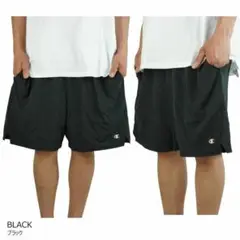 新品XL黒ブラックハーフパンツチャンピオンCHAMPIONスポーツショーツ