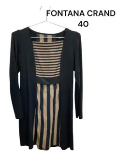 FONTANA CRAND ストライプ長袖ワンピース 40