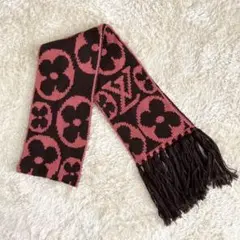 美品 ルイヴィトン エシャルプ グランフロア ウールロングマフラー モノグラム