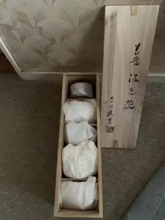 和食器　萩焼　吉田仙萩作　銘々皿　五客　共箱　C　R8215B 和食器 萩焼 吉田仙萩作 銘々皿 五客 共箱 C R8215B