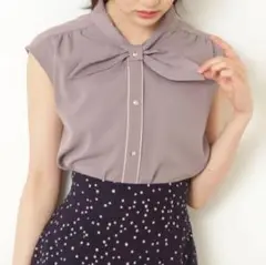 PROPORTION プロポーション バイカラーボウタイブラウス S ブラウン