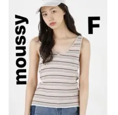 moussy タンクトップ　Vネック　ボーダー柄　コットン