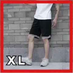 ハーフパンツ XL バスケ バスパン 黒 ブラック 新品 メンズ ジム