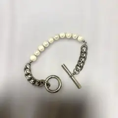 public TOKYO パール×シルバーブレスレッド