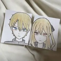手書きイラスト　推しの子　星野アクア　ルビー
