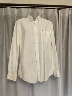 TOMMY ホワイト ボタンダウン長袖シャツ　M