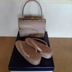 神田胡蝶　西陣織　草履バッグセット　正絹帯地　刺繍　金糸 極美品 新品未使用品 高級 東京胡蝶 神田胡蝶 正絹金糸 草履